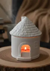 Bacalı Mum Evi Dekoratif Tealight Mumluk Işık Evi