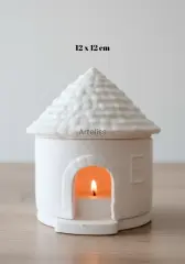 Bacalı Mum Evi Dekoratif Tealight Mumluk Işık Evi