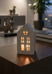 Beyaz Işık Ev Mumluk Şamdan Dekoratif Büyük Obje