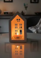 Beyaz Işık Ev Mumluk Şamdan Dekoratif Büyük Obje