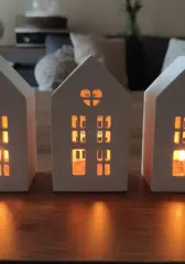 Beyaz Işık Ev Mumluk Şamdan Dekoratif Büyük Obje