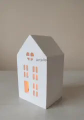 Beyaz Işık Ev Mumluk Şamdan Dekoratif Büyük Obje