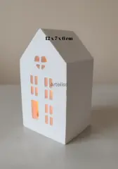 Beyaz Işık Ev Mumluk Şamdan Dekoratif Büyük Obje