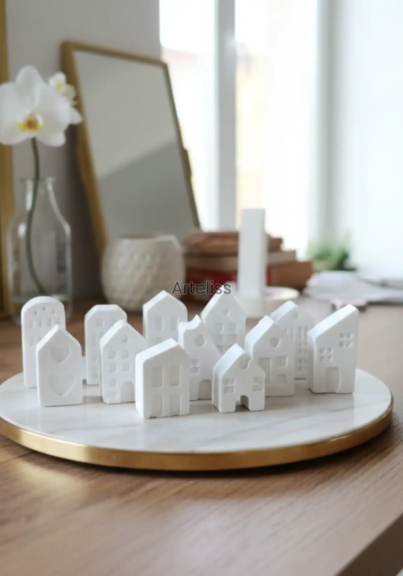 İskandinav Tarz  12 Parça Beyaz Minyatür Ev Seti