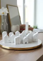 İskandinav Tarz  12 Parça Beyaz Minyatür Ev Seti