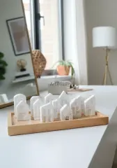 İskandinav Tarz  12 Parça Beyaz Minyatür Ev Seti