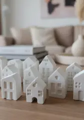 İskandinav Tarz  12 Parça Beyaz Minyatür Ev Seti