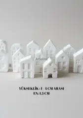 İskandinav Tarz  12 Parça Beyaz Minyatür Ev Seti