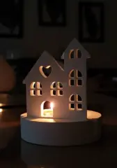 Dekoratif Ev Plaka Standlı Tealight Mumluk Şamdan
