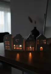 4’lü Dekoratif Beyaz Işık Evi Seti