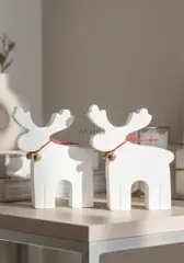 Dekoratif Beyaz Boyanabilir Geyik Kış Dekoru Obje