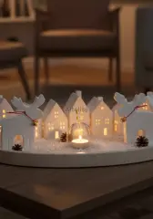 Dekoratif Beyaz Boyanabilir Geyik Kış Dekoru Obje