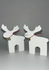 Dekoratif Beyaz Boyanabilir Geyik Kış Dekoru Obje