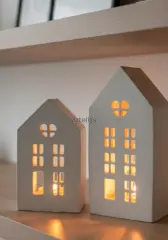 Dekoratif Işık Evi Büyük İkili Ev Obje