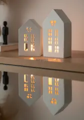 Dekoratif Işık Evi Büyük İkili Ev Obje