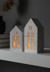 Dekoratif Işık Evi Büyük İkili Ev Obje