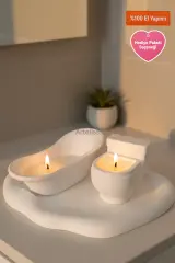 Lavender Spa | Dekoratif Banyo Mum Seti