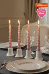 Elegant Glow | 4'lü Dekoratif Mini Şamdan Seti