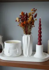 Buddha Figürlü Mum Vazo Şamdan Meditasyon Seti