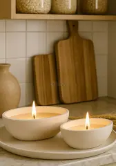 İkili Aromaterapi Kokulu Mum Seti Kayık Form