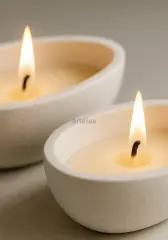 İkili Aromaterapi Kokulu Mum Seti Kayık Form