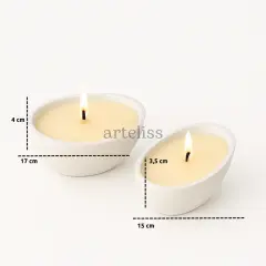 İkili Aromaterapi Kokulu Mum Seti Kayık Form