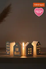 Silent Night | Mini Işıkevi Dekoratif Mumluk Seti