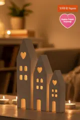 Nordic Hearth | Üçlü Işıkevi Dekoratif Ev Objesi