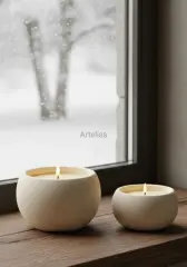 İkili Aromaterapi Kokulu Küre Mum Seti