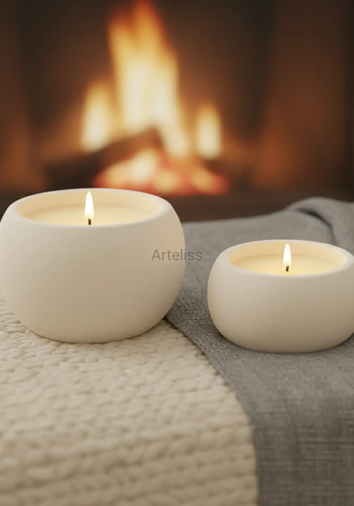 İkili Aromaterapi Kokulu Küre Mum Seti