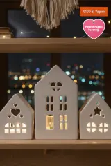 Cozy Glow | Üçlü Işıkevi Mumluk Dekor Set