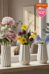 Geometric Trio | Üçlü Mini Dekoratif Vazo Seti