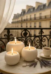 Üçlü Aromaterapi Kokulu Küre Mum Seti