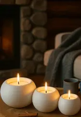 Üçlü Aromaterapi Kokulu Küre Mum Seti