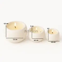 Üçlü Aromaterapi Kokulu Küre Mum Seti