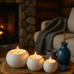 Üçlü Aromaterapi Kokulu Küre Mum Seti