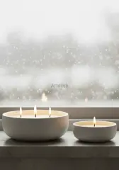 İkili Set Aromaterapi Geniş Kase Kokulu Mum