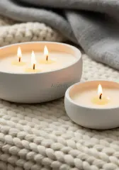 İkili Set Aromaterapi Geniş Kase Kokulu Mum