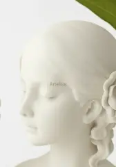 Dekoratif Tepsili Çiçek Kızlar Vazo Şamdan Seti