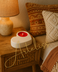 Love | Kalp Tealight Mumluk Dekoratif Obje |Mum