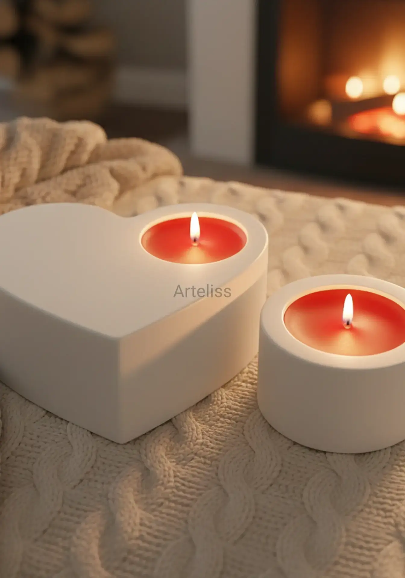 Kalpli ve Mini Tealight Mumluk İkili Set