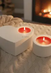 Kalpli ve Mini Tealight Mumluk İkili Set