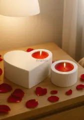 Kalpli ve Mini Tealight Mumluk İkili Set