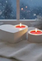 Kalpli ve Mini Tealight Mumluk İkili Set