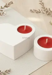 Kalpli ve Mini Tealight Mumluk İkili Set