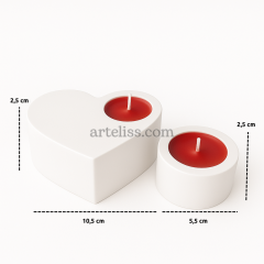 Kalpli ve Mini Tealight Mumluk İkili Set