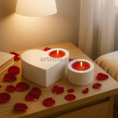 Kalpli ve Mini Tealight Mumluk İkili Set