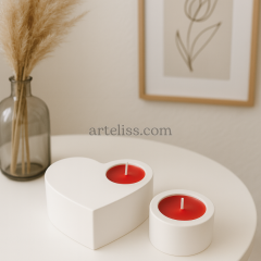 Kalpli ve Mini Tealight Mumluk İkili Set