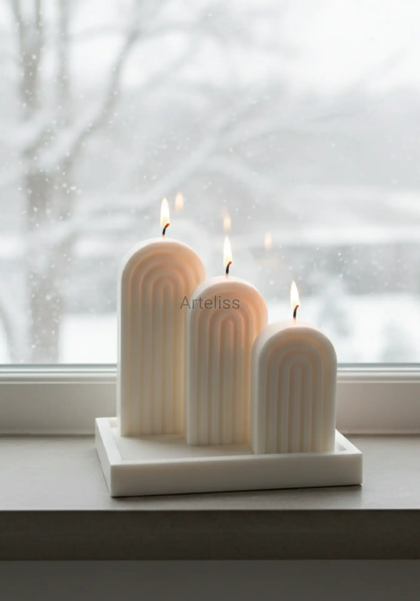 Gökkuşağı Premium Tepsili Kokulu Mum Seti