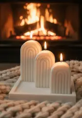 Gökkuşağı Premium Tepsili Kokulu Mum Seti